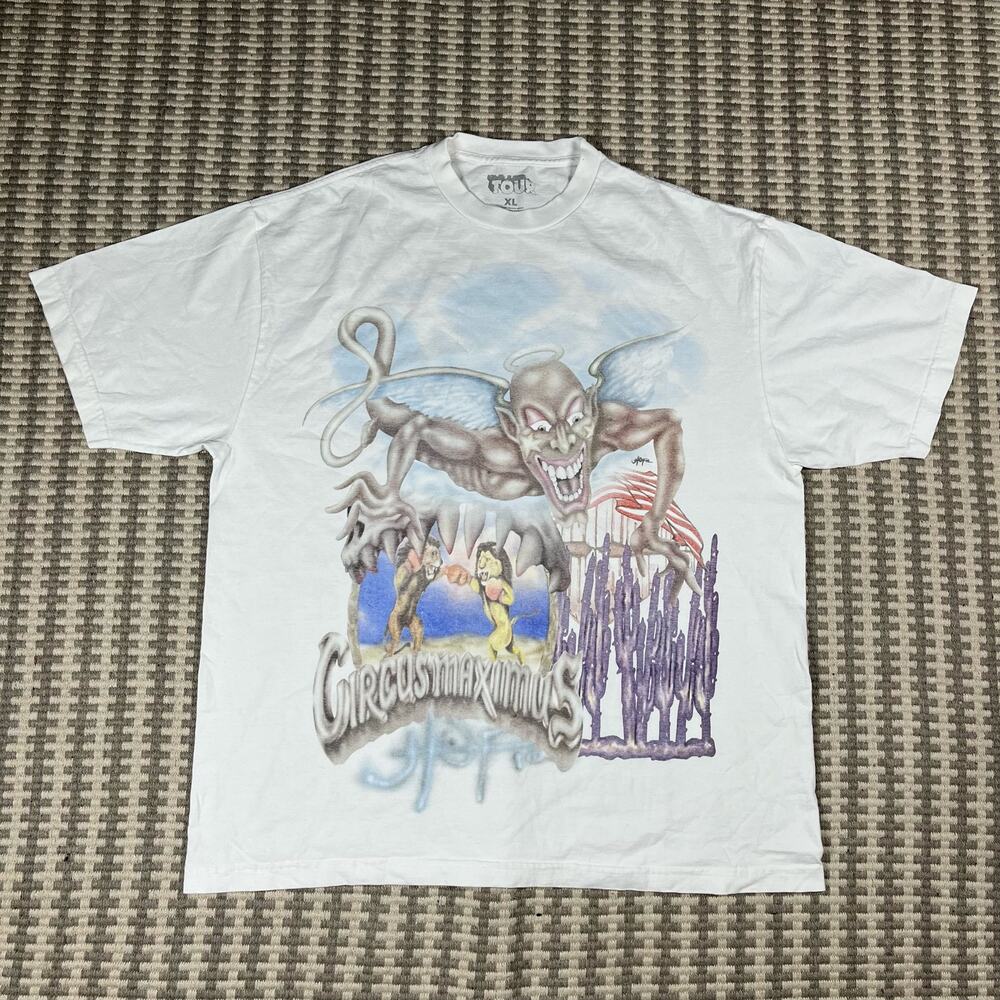 Travis Scott Utopia Album Tour Skitzo Circus Maximus 2023 Tee White Men’s Sz XL